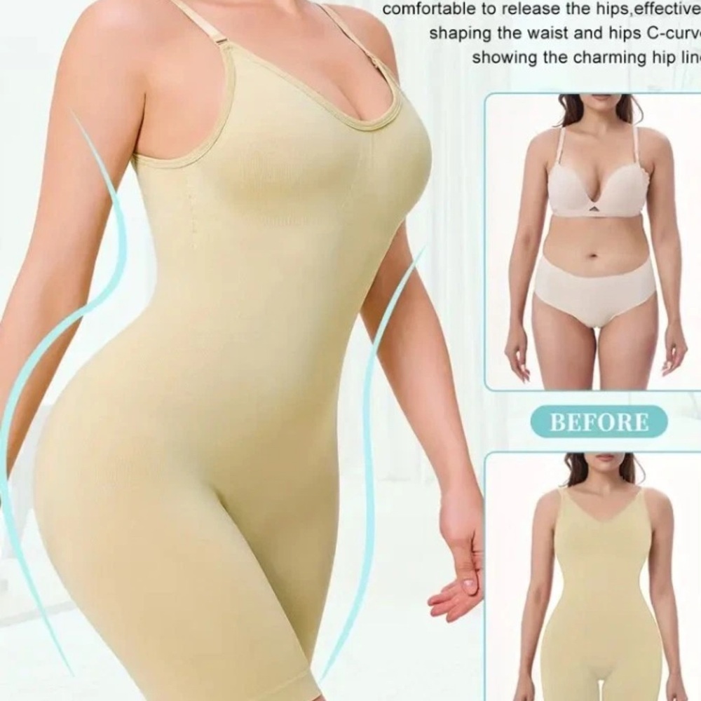Seamless Shapewear Bodysuit in Beige